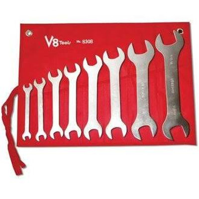 V-8 Tools V8T8308 Super Thin Open End Wrench 8Pc Set,Sae