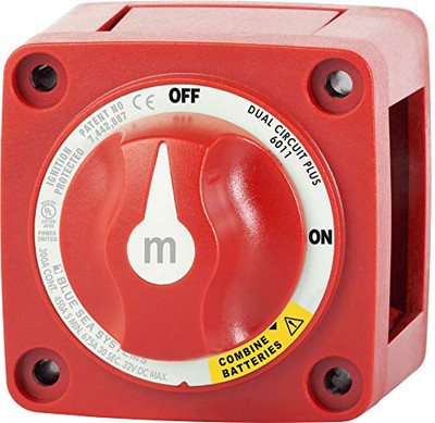 BLUE SEA SYSTEMS 6011BSS Blue Sea Systems m-Series Mini Dual Circuit Plus Battery Switch - Red (6011) BLUE SEA SYSTEMS 6011BSS Blue Sea Systems m-Series Mini Dual Circuit Plus Battery Switch - Red (6011)