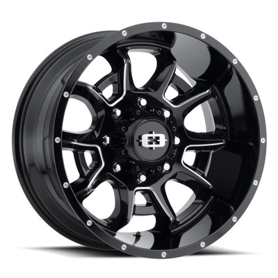 6x5.5 Gloss Black Machined Vision Bomb Wheel