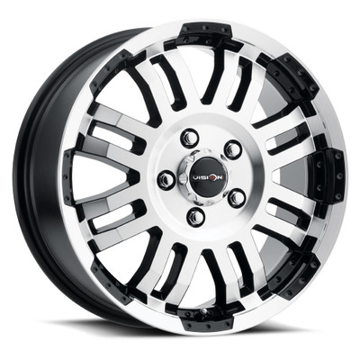 Vision Wheel 5-Lug Gloss Black Machined Face Wheel with Warranty