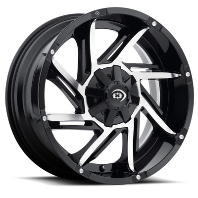 Vision Wheel 5x5.5 Gloss Black Machined VOR Prowler Wheel