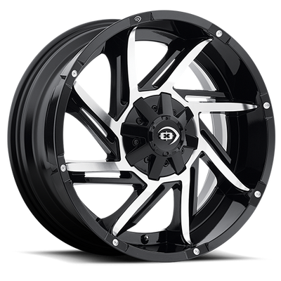 Vision Wheel 5x114.3mm Gloss Black Machined VOR Prowler Rim