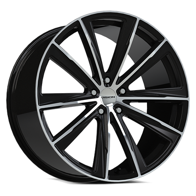 Vision Wheel 5-115 GBMF Splinter Wheel – Gloss Black Machined