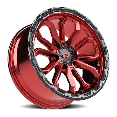 Vision Korupt 6x5.5 Wheel - Gloss Red/Gloss Black Lip Design