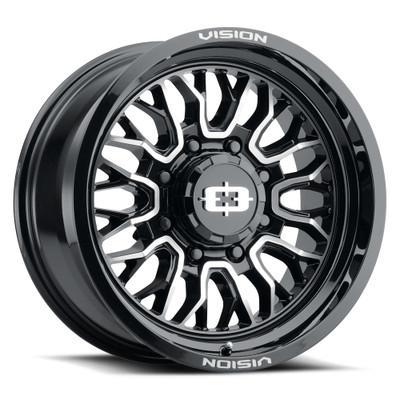 8x180mm Gloss Black Machined Vision Riot Automotive Wheel