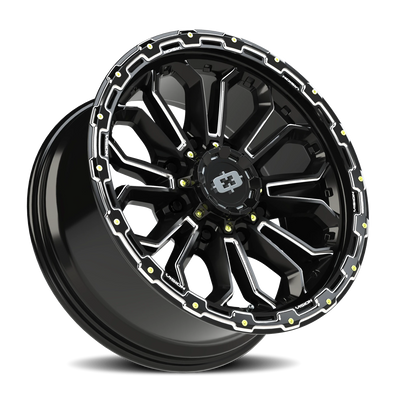 Vision Korupt 8x180mm Gloss Black Milled Spoke Wheel