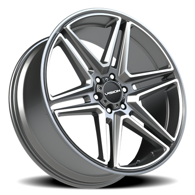 Vision Wheel 6-Lug 5.5-inch Satin Black Wedge Wheel Rim