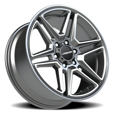 Vision Wheel 6-135 GMMF Satin Gunmetal & Machined Finish Wedge Rim