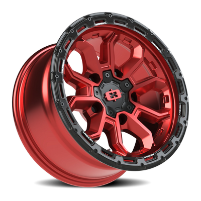 Vision Korupt 5x5.0" Wheel - Gloss Red/Gloss Black Lip