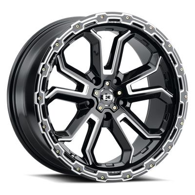 Vision Wheel 5x110mm Gloss Black Machined KORUPT Automotive Wheel