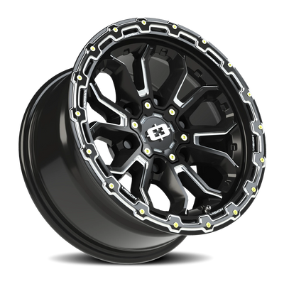 Vision Korupt 6x5.5 Gloss Black Machined Automotive Wheel