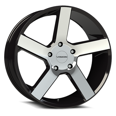 Vision Wheel 6-Lug 5.5-Inch Gloss Black Machined Switchback Wheel