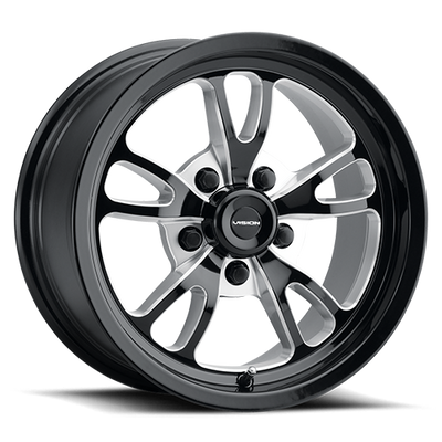 Vision Wheel Patriot 5x4.75 Gloss Black Machined Automotive Wheel