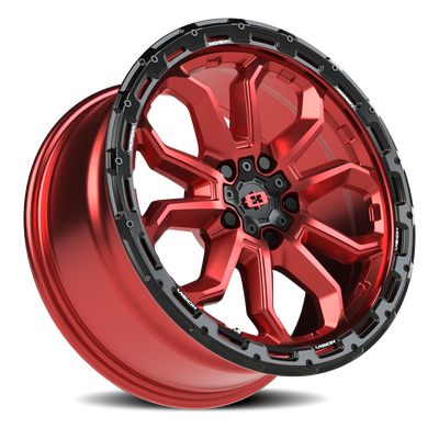 Vision Korupt 5x108 Gloss Red/Gloss Black Lip Wheel