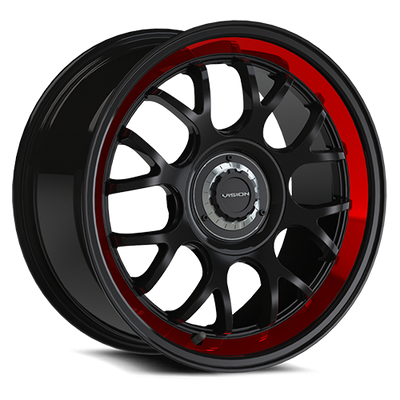 Vision Wheel 5x100/115mm Gloss Black W/RTIP Aluminum Wheel Rim