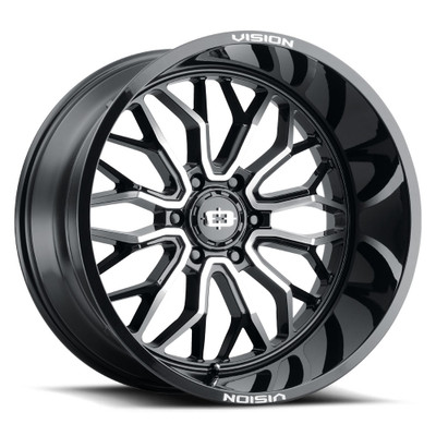 Vision Wheel 6-139.7 GBMF Gloss Black Machined Finish Riot Wheel