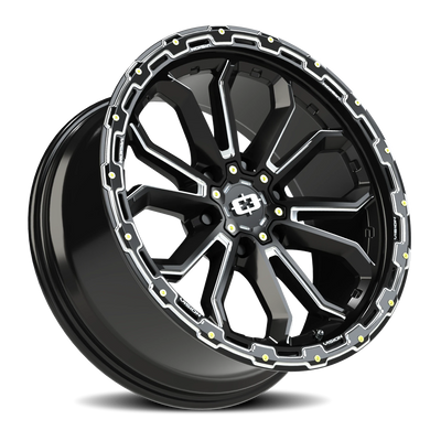 Vision Korupt 6x5.5 Gloss Black Machined Spoke Wheel