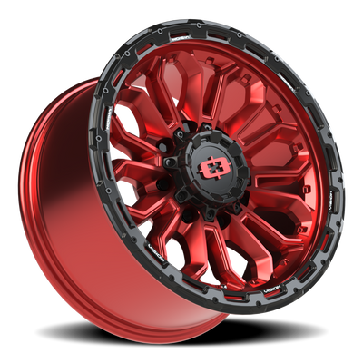 Vision Korupt 8x6.5 Wheel – Red/Gloss Black Lip Finish