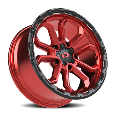 Vision Korupt 5x5.5 Wheel - Gloss Red/Black Lip Design