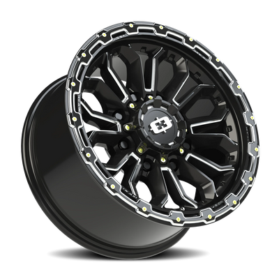 Vision Korupt 8x6.5 Gloss Black Machined Spoke Wheel