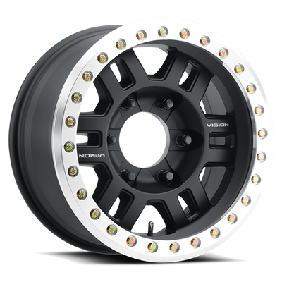 Vision Wheel 5x5.5 Black/Machined Ring for Automotive Wheels