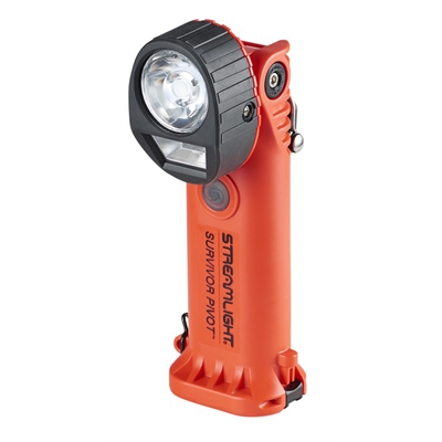 SURVIVOR PIVOT ALKALINE DUAL SPOT & FLOOD BEAM FLASHLIGHT ORANGE