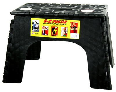 B&R PLASTICS 1036BK 12_ STEP STOOL - BLACK