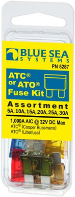 BLUE SEA 5287BSS FUSE KIT ATO/ATC 6 PIECE BLUE SEA 5287BSS FUSE KIT ATO/ATC 6 PIECE