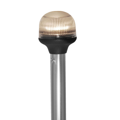 Attwood All-Around Fold-Down Incandescent Anti-Glare Lens Light - 20 Aluminum Pole - 12V - Horizontal Composite Base