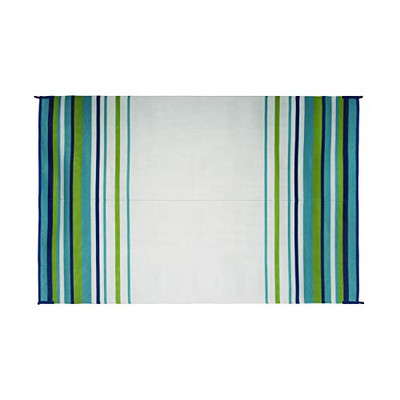 FAULKNER 68678 MAT STRIPED 9X12 AQUA/NAVY/LIME/WHT