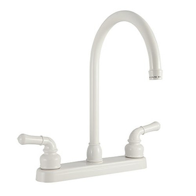 DURA FAUCET DFPK330HCW J-SPOUT RV KITCHEN FAUCET WHITE DURA FAUCET DFPK330HCW J-SPOUT RV KITCHEN FAUCET WHITE
