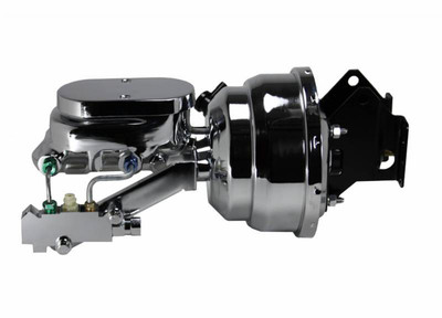 Leed Brakes LEEE96B2 8IN DUAL POWER BOOSTER 11/8IN BORE FLAT TOP MASTER DISC/DRUM (CHROME)
