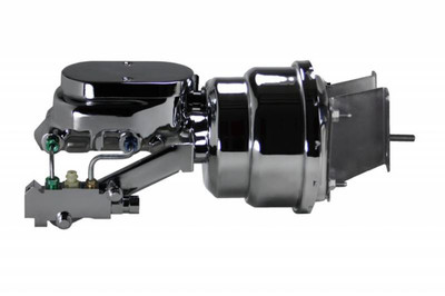 Leed Brakes LEEH76B2 7IN DUAL POWER BOOSTER 11/8IN BORE FLAT TOP MASTER DISC/DRUM (CHROME)