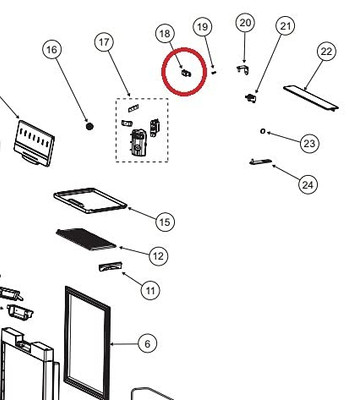 NORCOLD 635833 STRIKE  DOOR  BLACK
