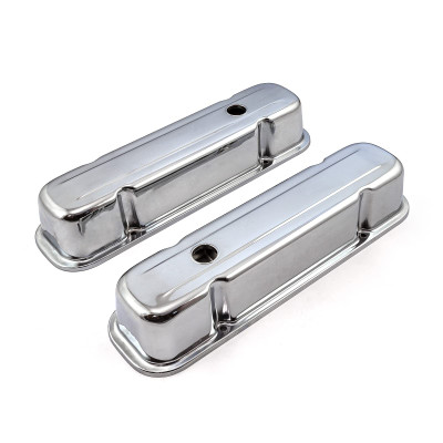 Speedmaster PCE314.1048 Pontiac 326 400 455 Chrome Steel Valve Covers 3-1/2" Tall Baffled