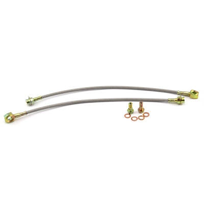 Speedmaster PCE496.1002.02 10mm Banjo 18" Stainless Steel Brake Lines Pair & Banjo Bolt