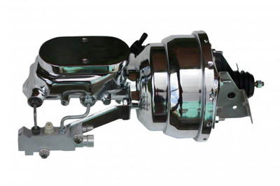 Leed Brakes LEE2N6B2 8IN DUAL POWER BOOSTER 11/8IN BORE FLAT TOP MASTER DISC/DRUM (CHROME)