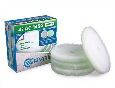 RV AIR INC. AC145G OEM CUT ROUND W/CTR HOLE AC FILTER