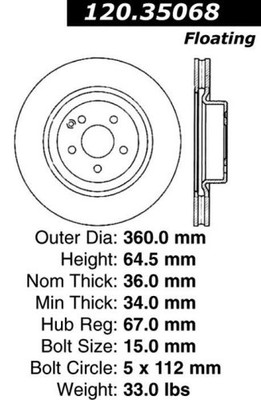 STOP TECH 12835118 SPORTSTOP DRILLED STOP TECH 12835118 SPORTSTOP DRILLED