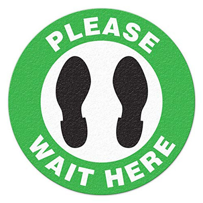 TOP TAPE FS1046V PLEASE WAIT HERE FLOOR SIGN (17  DI TOP TAPE FS1046V PLEASE WAIT HERE FLOOR SIGN (17  DI