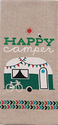 KAY DEE DESI R3019 HAPPY CAMPER TEA TOWEL KAY DEE DESI R3019 HAPPY CAMPER TEA TOWEL