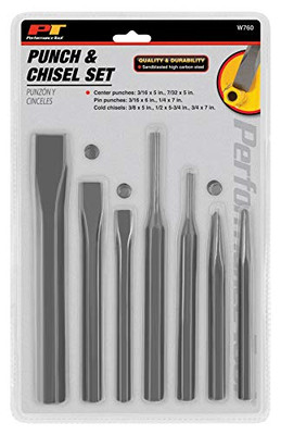 PERFORM TOOL W760 7PC PUNCH AND CHISEL SET