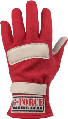 G-FORCE 4101MEDRD Racing Apparel: GF G5 Gloves; Nomex/Leather; Double Layer; medium; pair; red