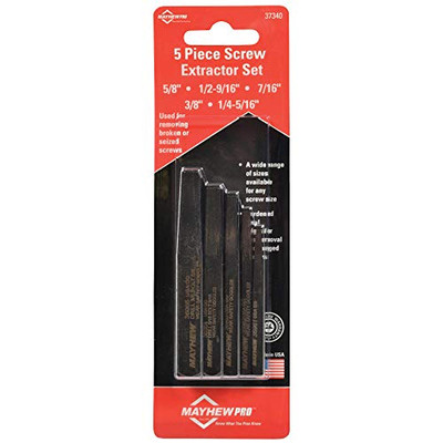 MAYHEW STEEL PRODUCTS MH37340 5 Piece Screw Extractor Set MAYHEW STEEL PRODUCTS MH37340 5 Piece Screw Extractor Set