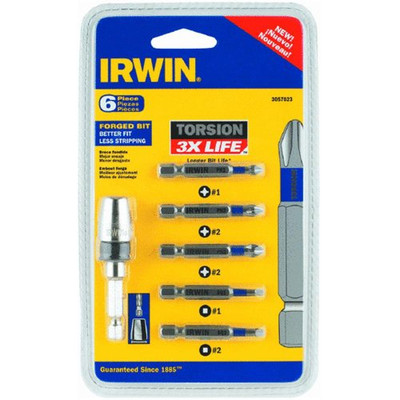 IRWIN INDUSTRIAL TOOL CO HA3057023 6 Piece Torsion Bit Set