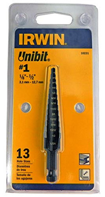 IRWIN INDUSTRIAL TOOL CO VG10231 Unibit 1/8-1/2 x 1/32 #1 IRWIN INDUSTRIAL TOOL CO VG10231 Unibit 1/8-1/2 x 1/32 #1