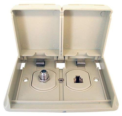 PRIME PRODCT 086305 TV/PHONE RECEPTACLE WTH. PRIME PRODCT 086305 TV/PHONE RECEPTACLE WTH.