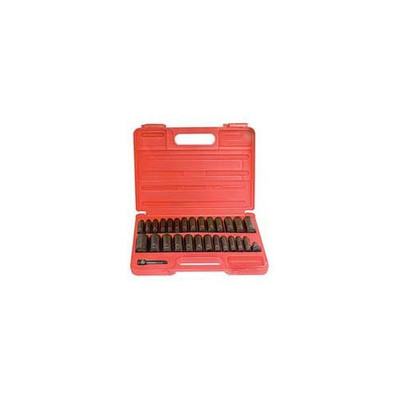 SUNEX  TOOL SU3360DD 28 Piece SAE and Metric ImpactSocket Set 5/16-1 8-22MM