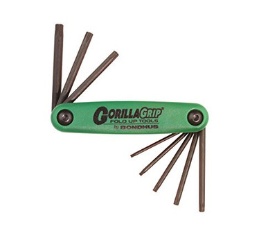 Bondhus BND12632 GorillaGrip, Set of 8 Star Fold-up Keys, sizes T6-T25