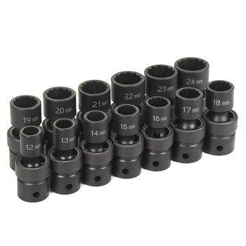 Grey Pneumatic GRE1713UM 1/2"DR 12PT MET UNIVERSAL SET